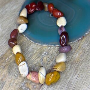 Tumbled Mookite Jasper Beaded Stretch Bracelet